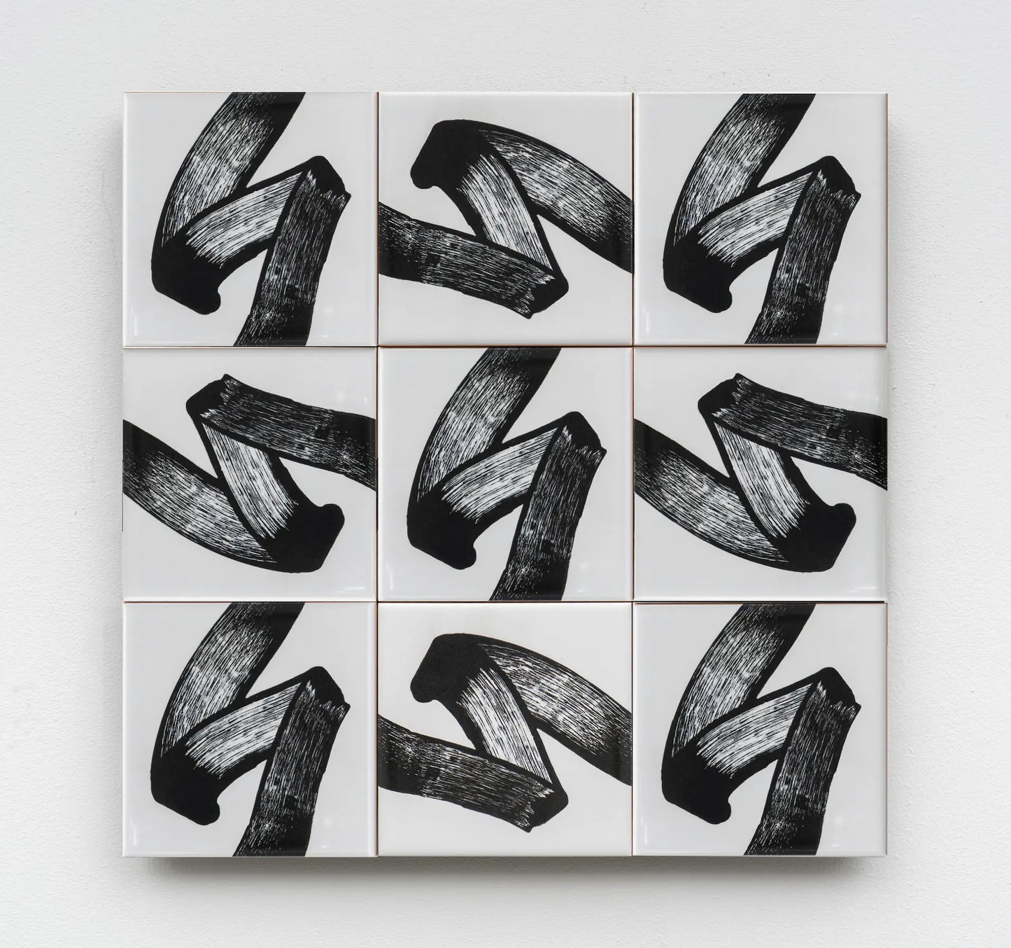 JonOne First Series limited edition ceramic tile artwork by Clay – black abstract brushstroke design, available on Clay