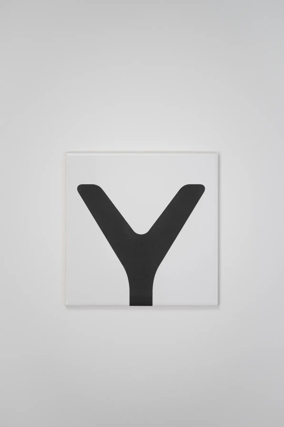 Pattern Clay Originals 4 ceramic tile by Clay featuring minimalist black Y-shaped design – on sale at Clay