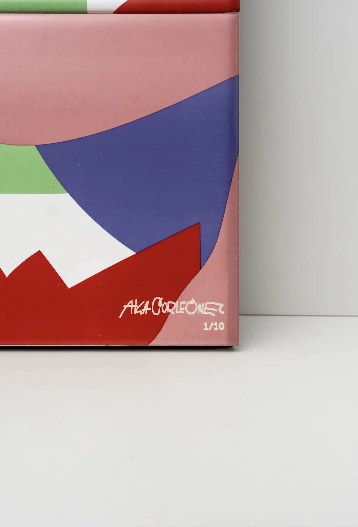 Artist signature on Abstract I limited edition ceramic tile by AkaCorleone for Clay – numbered, available exclusively on Clay