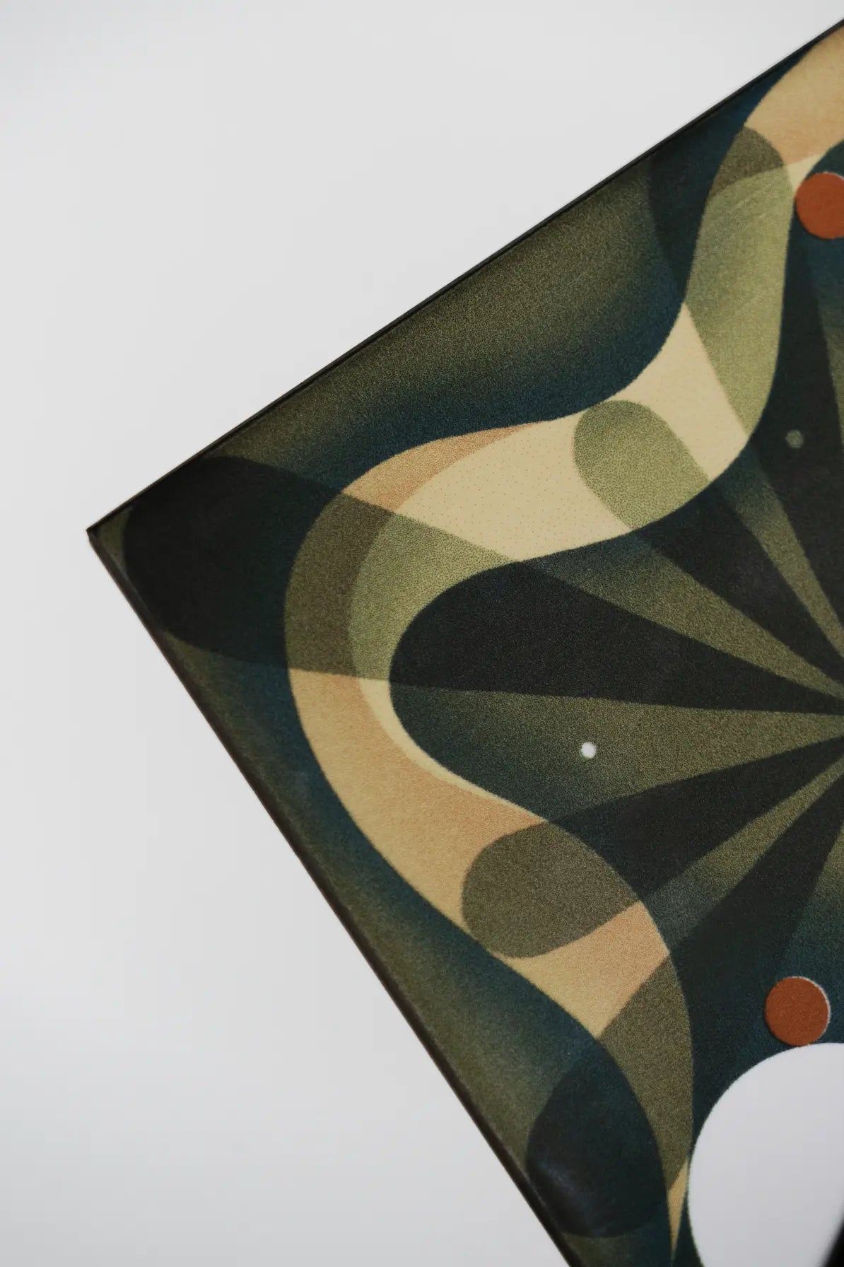 Detailed shot of Serpente ceramic tile by Clay with smooth finish and sharp lines – on sale at Clay